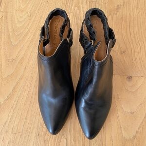 CORSO COMO Black Leather Braided Heeled Booties